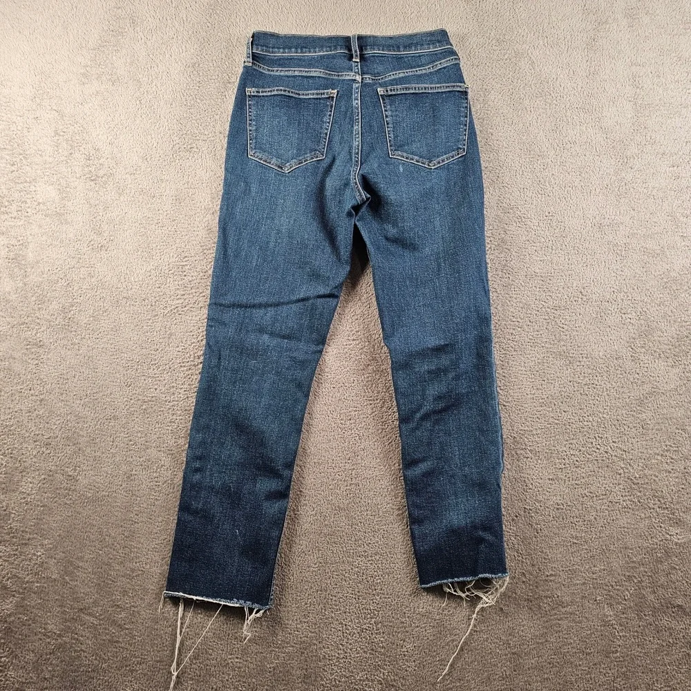 Gap Vintage Slim High Rise Jeans Dark Indigo Raw Hem 28/6R
